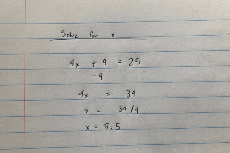 Original Math Problem Work